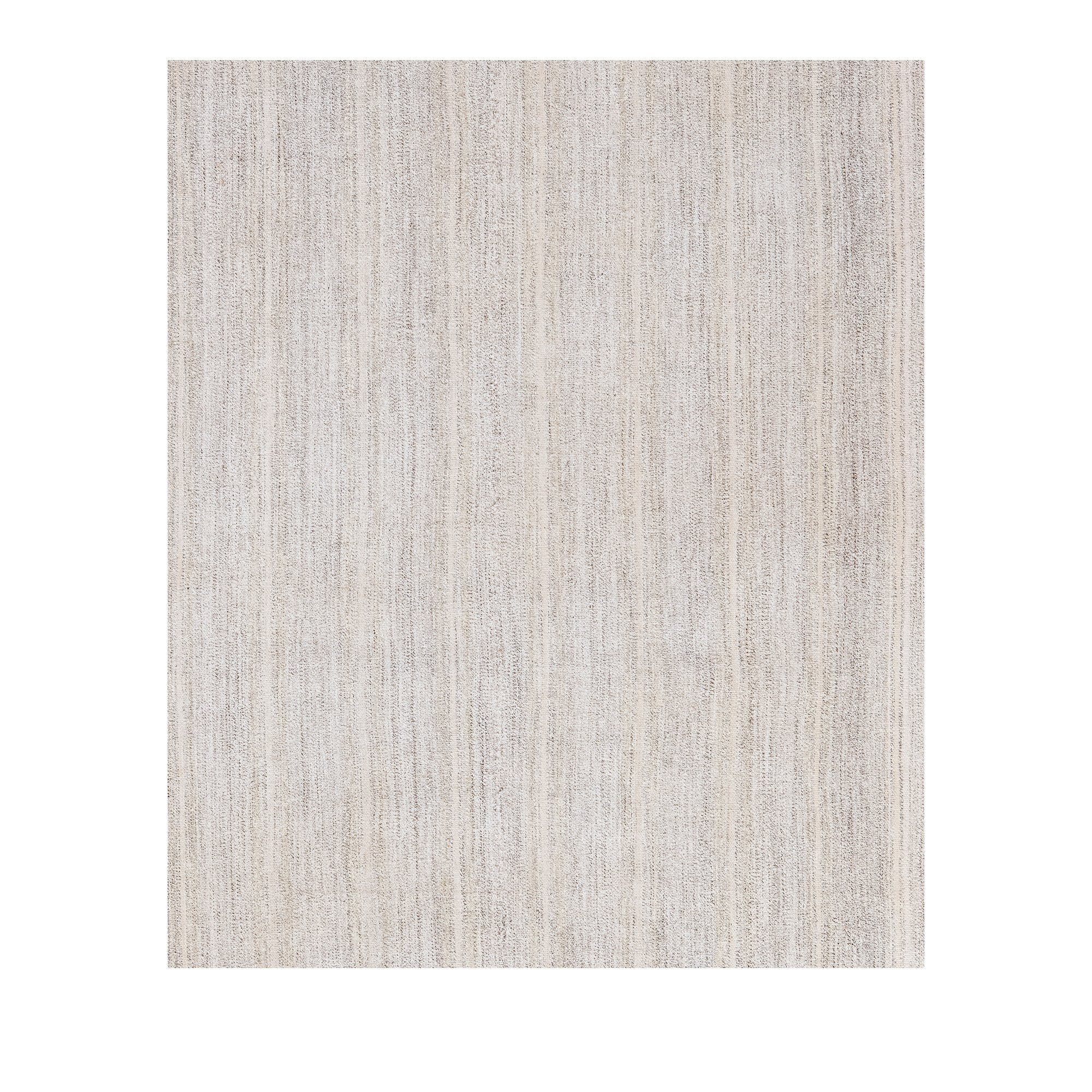 Modern neutral flatweave rug with subtle linear texture in ivory and grey