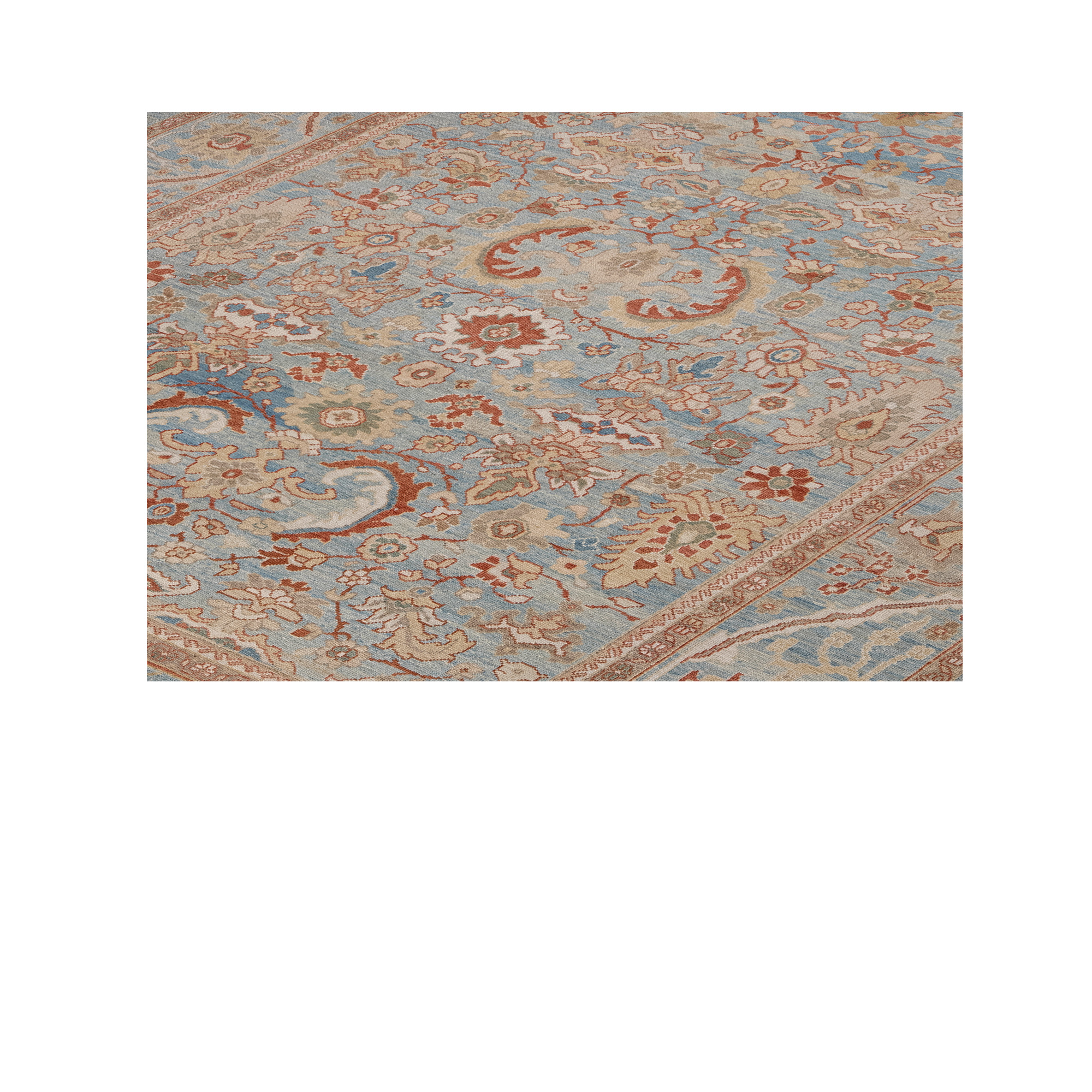 Ziegler Sultanabad rug with blue field and floral Persian design