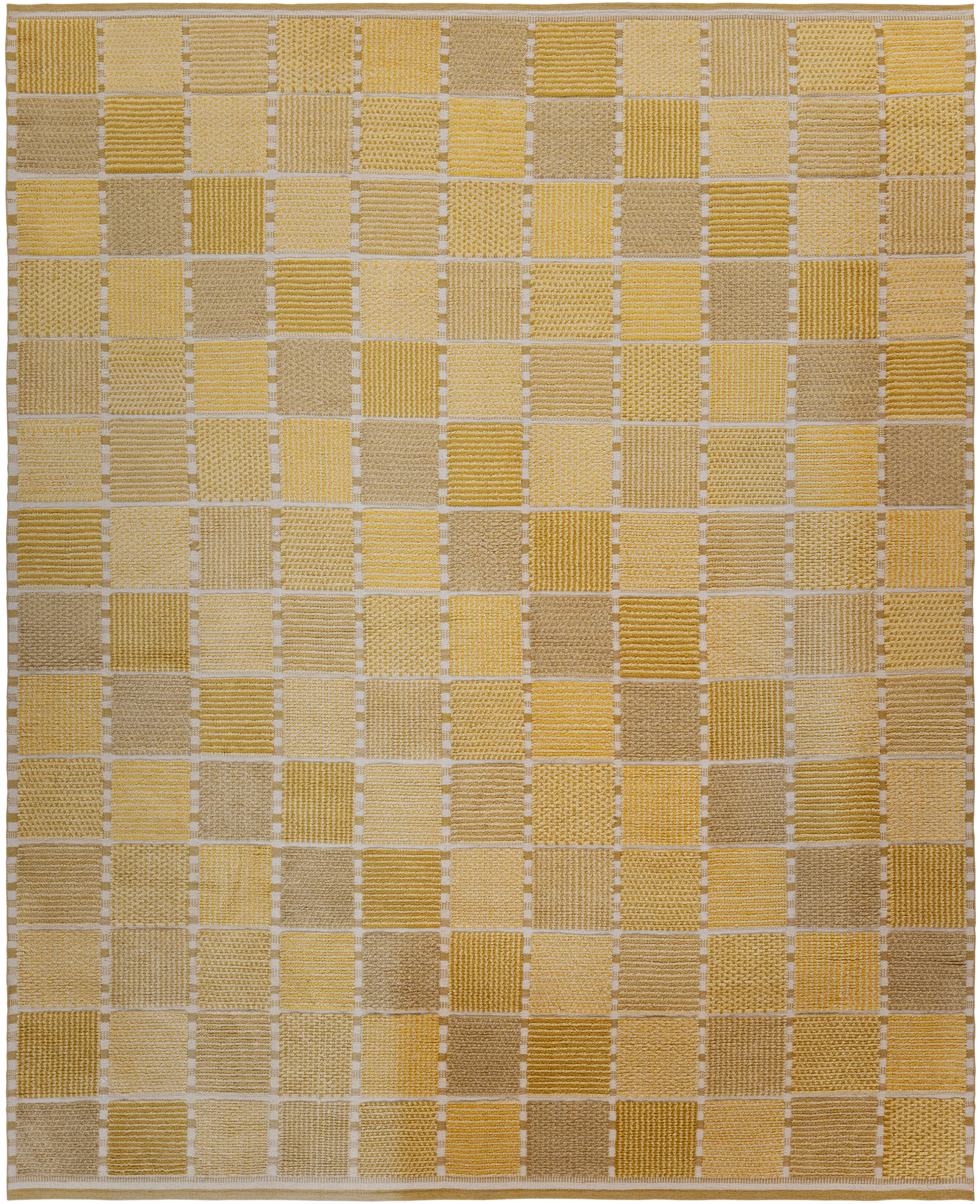 Vintage Scandinavian Handwoven Relief-Pile Rug