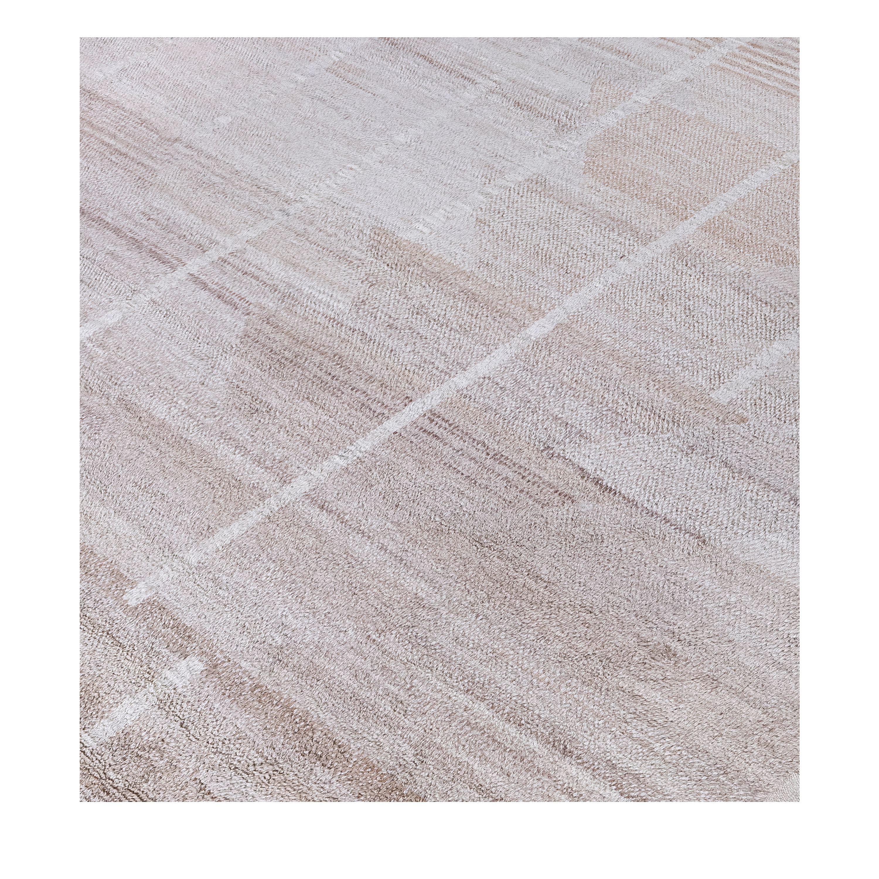 Strata custom Moroccan hand knotted wool rug in oatmeal tones handmade in Afghanistan by Nasiricarpets