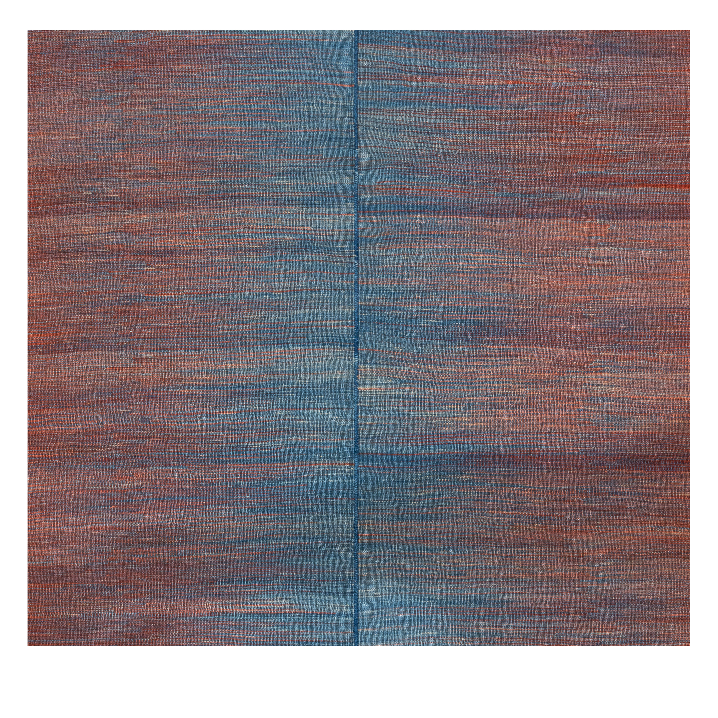 Mazandaran Ember custom hand woven flatweave with terracotta copper ember red and slate blue tones by Nasiricarpets