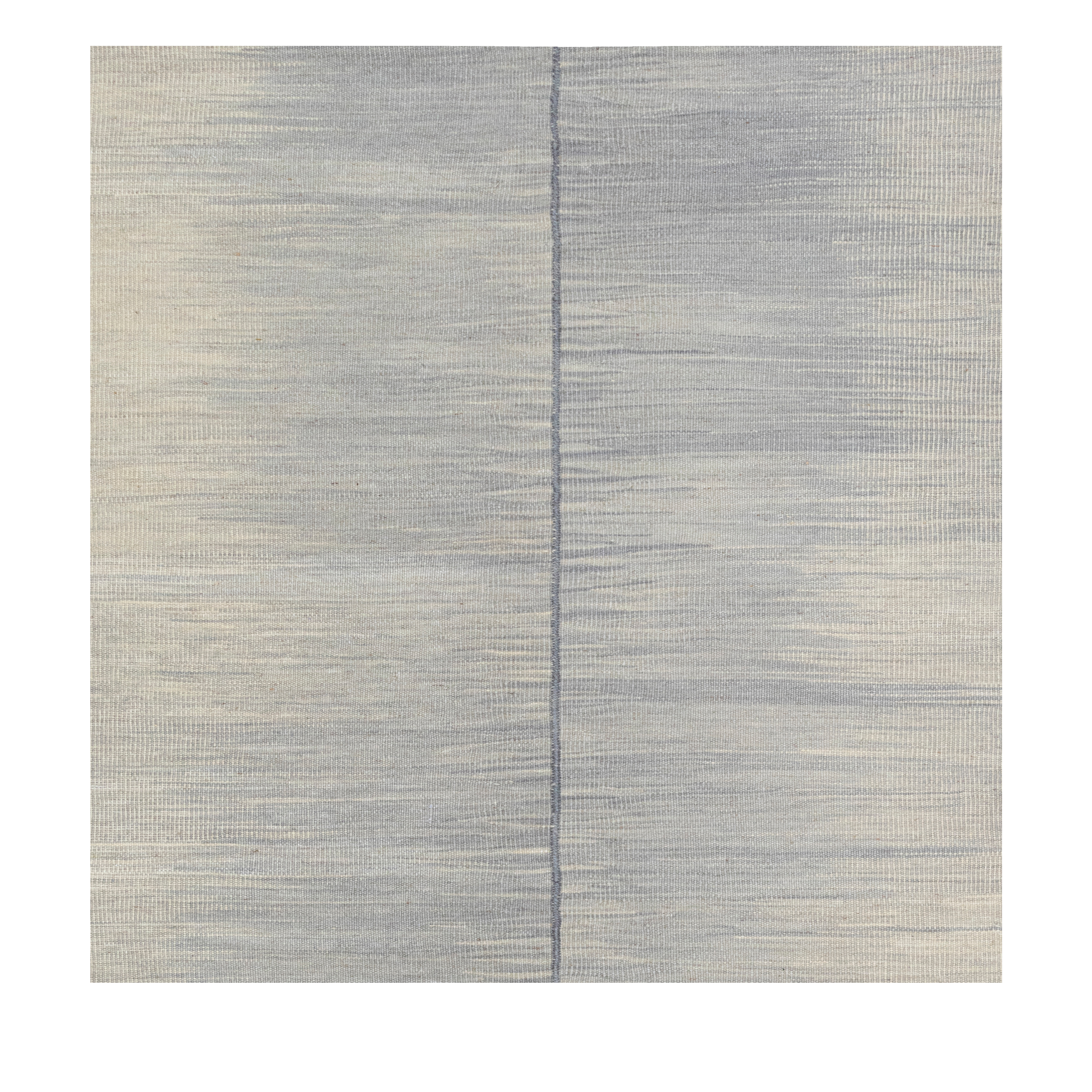 Mazandaran custom hand woven silver flat weave with soft tonal gradient contemporary design by Nasiricarpets