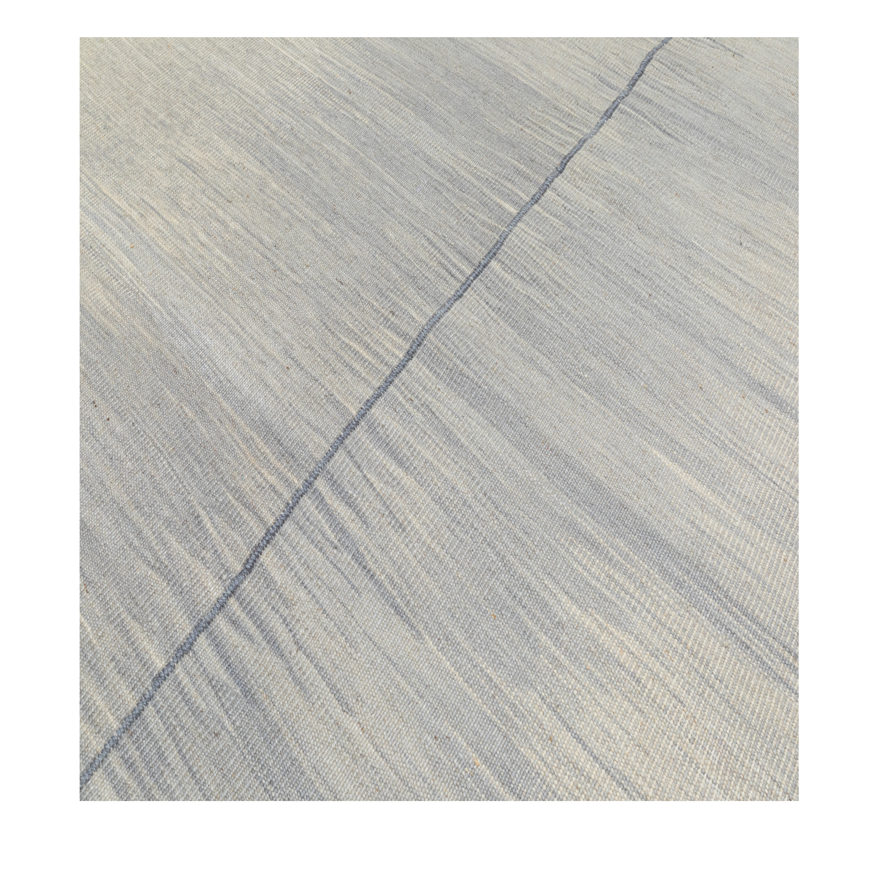 Mazandaran custom hand woven silver flat weave with soft tonal gradient contemporary design by Nasiricarpets