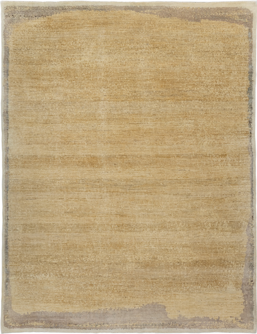 Terre Dore custom hand-knotted modern carpet in warm gold, beige and soft taupe tones by Nasiricarpets